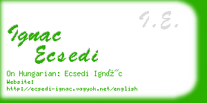 ignac ecsedi business card